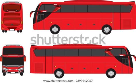 Side Front Back Views Transportation Bus Stock Vector (Royalty Free ...