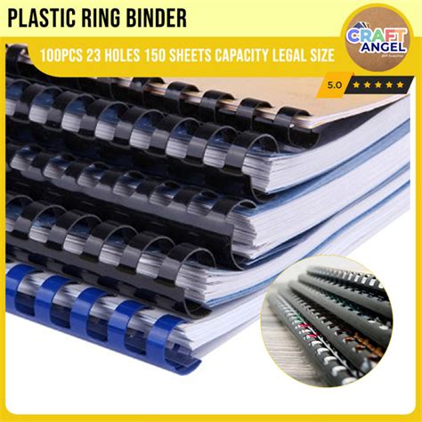 100pcs Plastic Ring Binder Legal Size 23 Holes 50-150 sheets Capacity ...