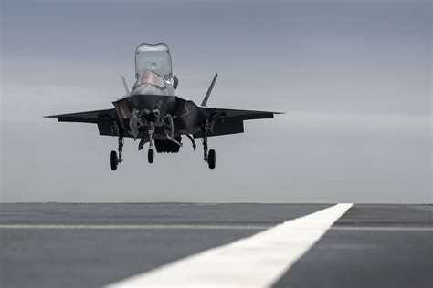 An F-35 Lands On 'HMS Prince of Wales' Aircraft Carrier For The First ...