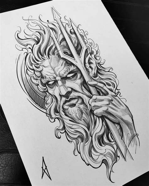 Amenic_tattoo on Instagram: “Poseidon Available flash / Volný návrh ...