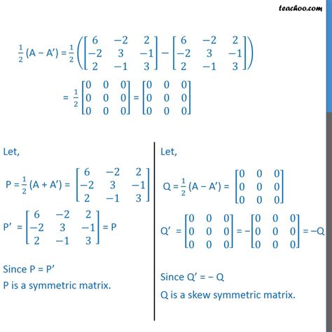 Ex 3.3, 10 - Express as sum of a symmetric, a skew symmetric