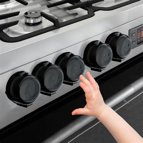 Stove Knob Covers for Child Safety - 5 Pack Babepai Upgraded Double-Key ...