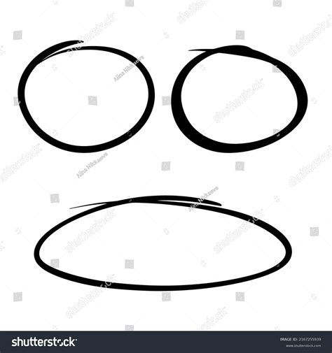 Oval Circle Set Vector Hand Drawn Stock Vector (Royalty Free ...