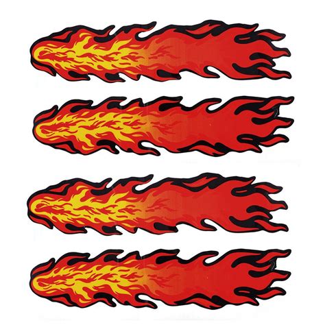 2 Packs Yellow Red Flame Fire Design Vehicle Car Decals Stickers Decor ...