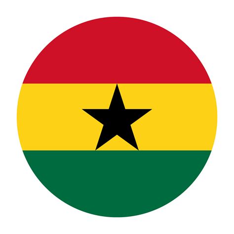 Ghana Flat Rounded Flag with Transparent Background 16328508 PNG