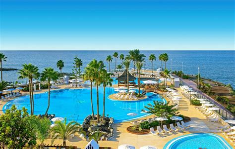 Wallpaper sea, palm trees, pool, the hotel, Spain, Tenerife, The Canary ...