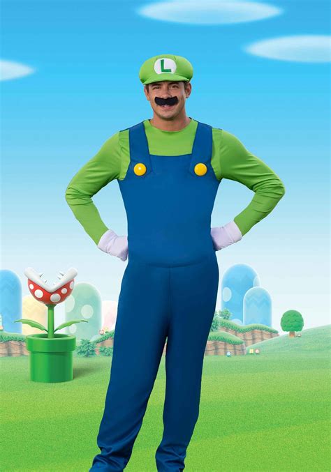 Nintendo Super Mario Brothers Men's Luigi Deluxe Costume