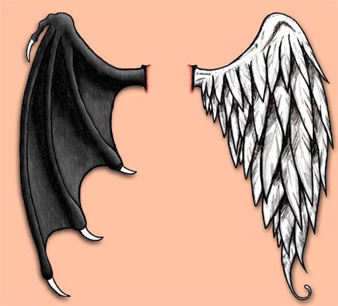 Good Vs Evil Wings Tattoo