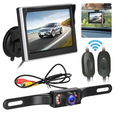 Wireless Backup Camera System 170° 5" TFT LCD Rear View Monitor IP67 ...