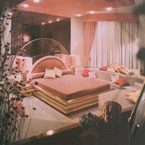 Mirrored Peach and Gold Bedroom of Dreams - 80s Interior Design