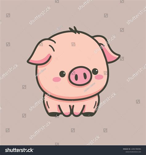 Cute Pig Illustration Pig Kawaii Chibi Stock Vector (Royalty Free ...