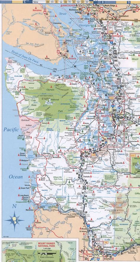 Highway 101 Washington Map - London Top Attractions Map