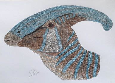 Parasaurolophus Head Drawing by a Young Artist