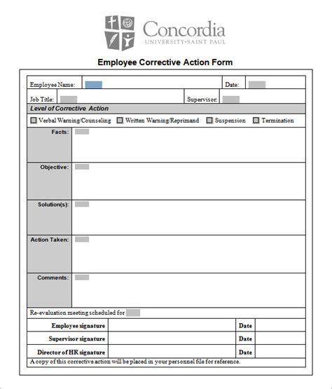 Corrective Action Plan Template Printable | Images and Photos finder