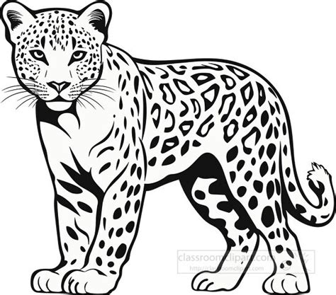 Animal Outline Clipart-leopard 1 black outline clip art