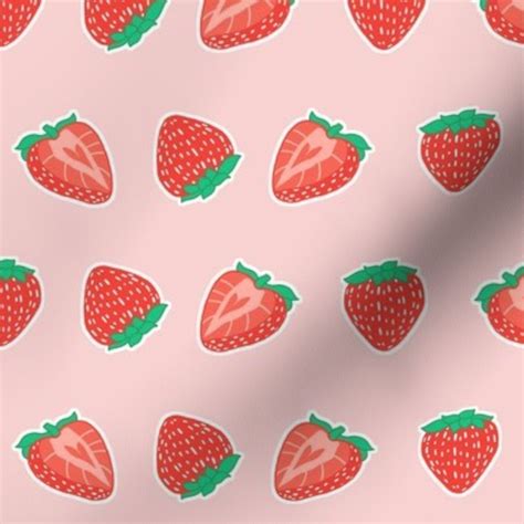 Pink Strawberry Cow Aesthetic Strawberry Background - Goimages This