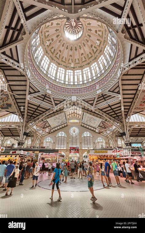 Central market in Valencia. Modernism style. Architecture landmark ...