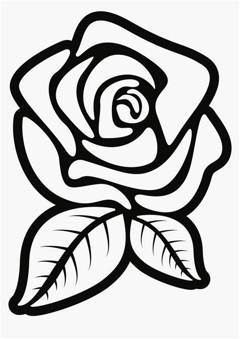 Rose Outline Png - Rose Black And White Flower Clipart, Transparent Png ...