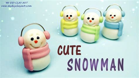 Cute Snowman Charm l Easy Air Dry Clay Tutorial l Christmas | Dry clay ...