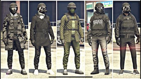 GTA 5 ONLINE 5 EASY TO MAKE TRYHARD Outfits - YouTube