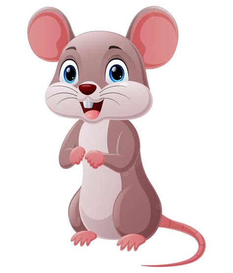 Premium Vector | Cute little mouse cartoon on white background