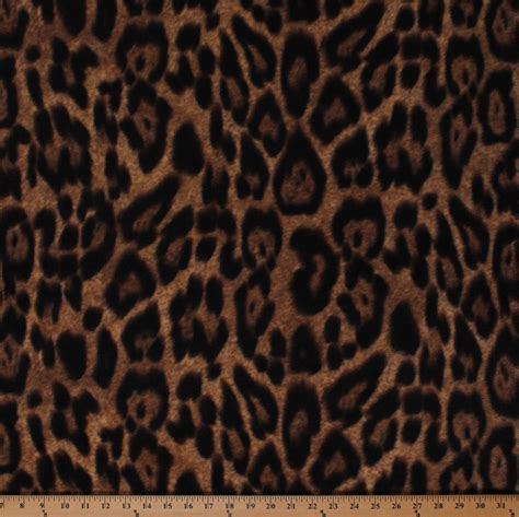 Leopard Spots Animal Print Jungle Brown Fleece Fabric Print by the Yard ...