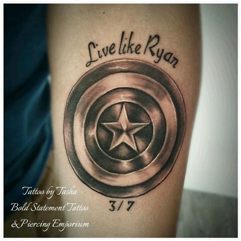 Captain America shield memorial tattoo Captain America Tattoo, Captain ...