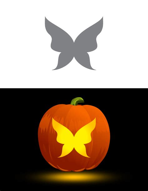 Printable Simple Butterfly Pumpkin Stencil