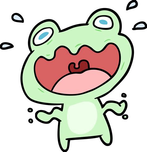 Cartoon frog scared 14006959 Vector Art at Vecteezy