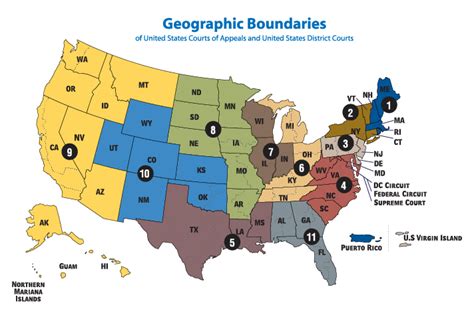 Federal District Courts Map - Map Of Usa With Rivers