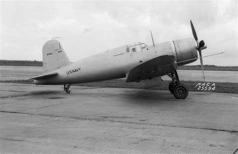 [Photo] XF4U-1 Corsair prototype aircraft at Langley Research Center at ...