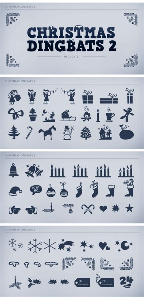 Christmas Dingbats 1 Windows font - free for Personal