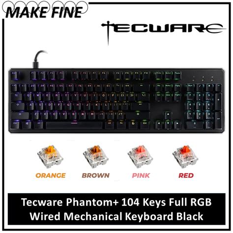 Tecware Phantom + RGB Full 104 Tecware Switches Wired Mechanical ...