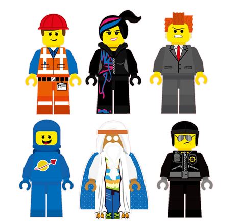 The Lego Movie Characters Removable Wall Stickers 6 piece Set including ...