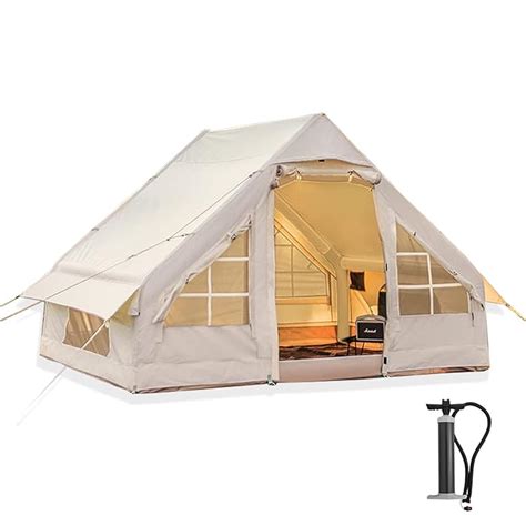 Buy Inflatable Camping Tent with Pump, 4 Person Glamping Tents, Easy ...