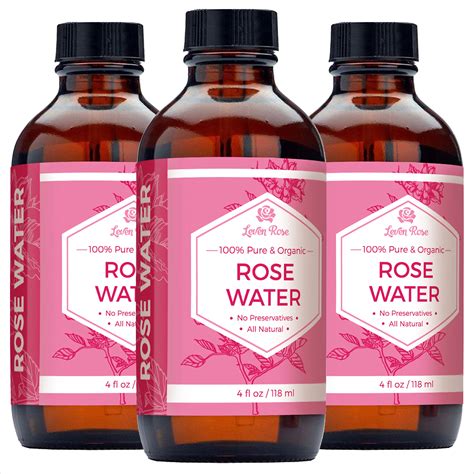 Rose Water Facial Toner by Leven Rose, 100% Pure Organic Natural ...