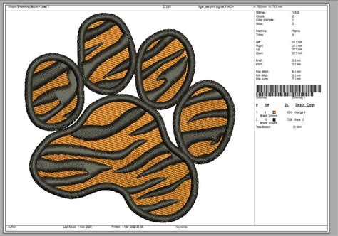 Tiger Paw Print Big Cat Embroidery Design Machine Embroidery - Etsy