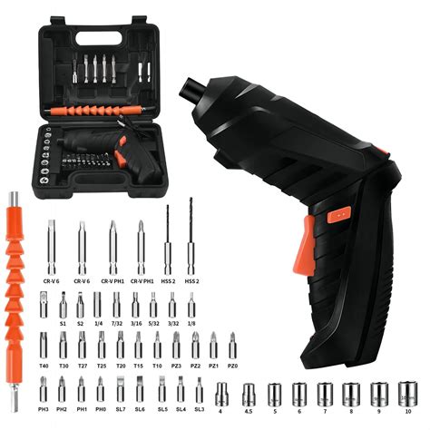 Electric Screwdriver Set, 3.6V Cordless Screwdriver Kit with 45pcs ...