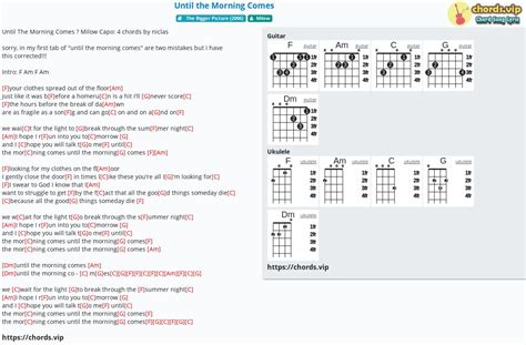 Chord: Until the Morning Comes - tab, song lyric, sheet, guitar ...