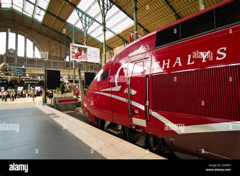 A high speed Thalys train at Gare du Nord station, Paris, France Stock ...