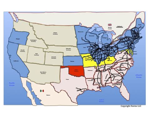 The CivilWar Simulation Railroad Map shows how the North's ...