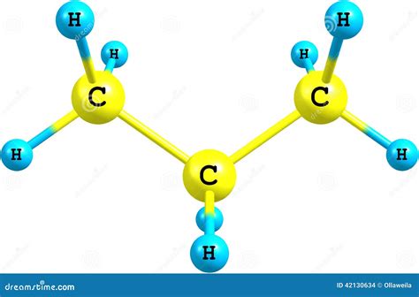 Molecular Structure of Propane on White Stock Illustration ...