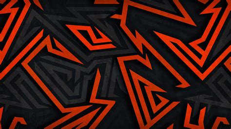 Orange Black Digital Art Shapes Pattern Abstract HD Abstract Wallpapers ...