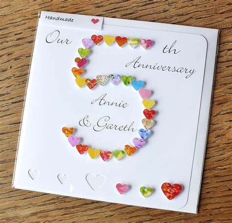 5th Wedding Anniversary Card Personalised 5th Anniversary