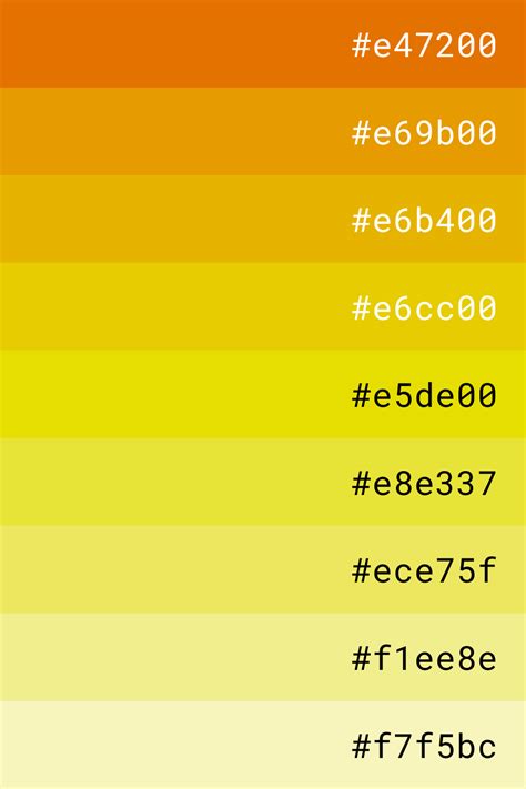 Yellow color palette in 2023 | Hex color palette, Color palette yellow ...