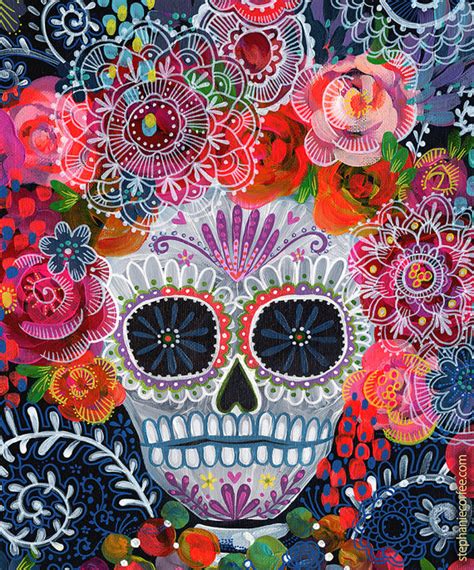 Day of the Dead Sugar Skull PRINT - Skull Print - Dia de los Muertos ...