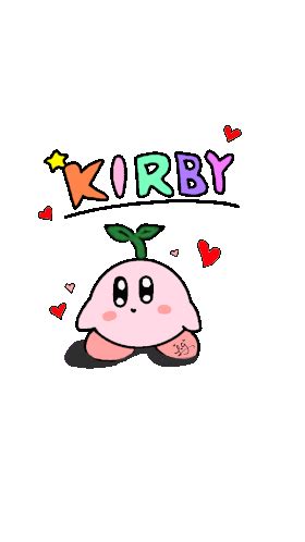 Kirby Pink Sticker - Kirby Pink Love - Discover & Share GIFs