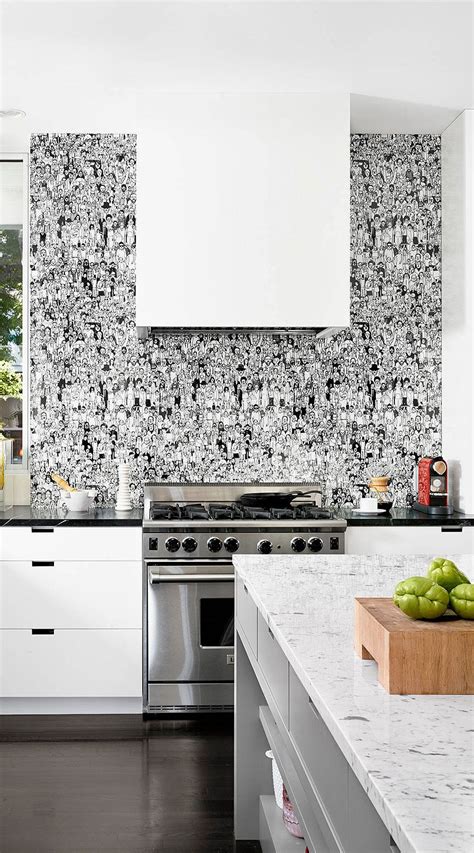 19+ ( Black & White ) Kitchen Backsplash Ideas - "Make it Contrast ...