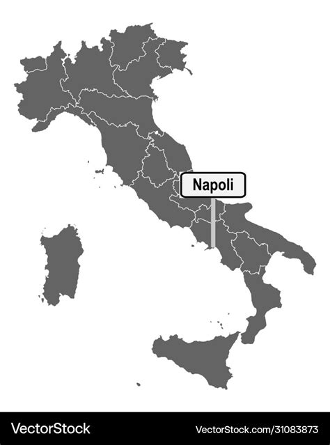 Map italy with road sign napoli Royalty Free Vector Image