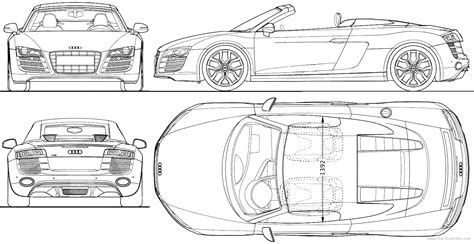 The-Blueprints.com - Vector Requests - Audi R8 Spider 2009 | Audi, Audi ...